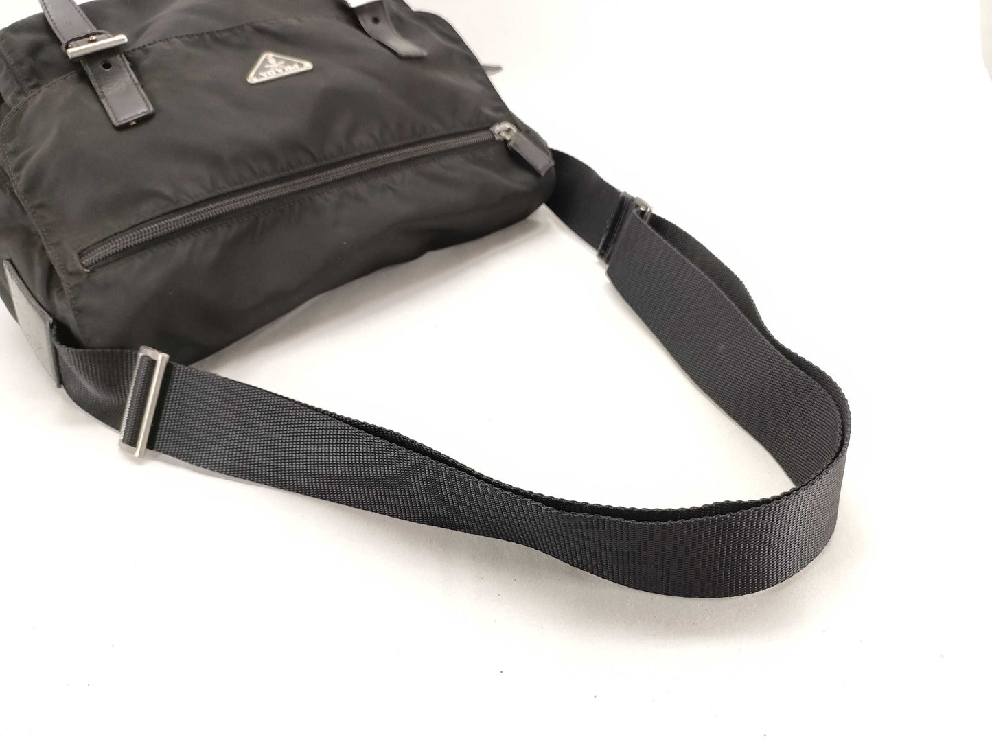 PRADA Nylon Messenger Bag, Black Nylon Shoulder Bag