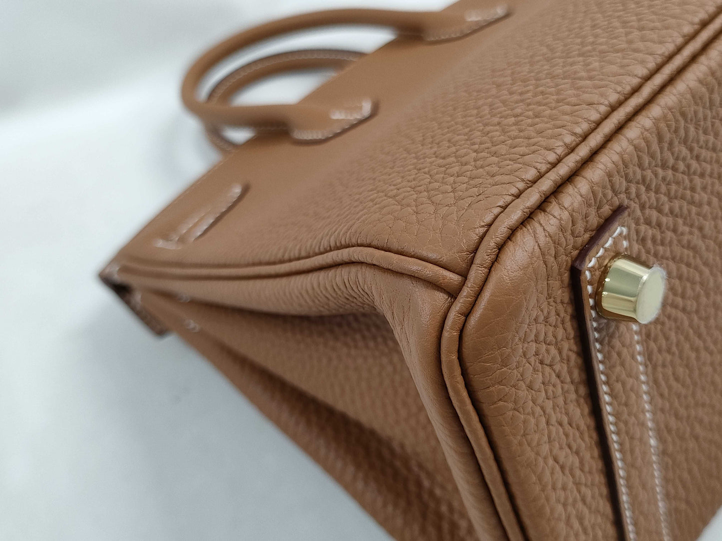 HERMES Birkin 25 Togo Gold K Stamped Handbag