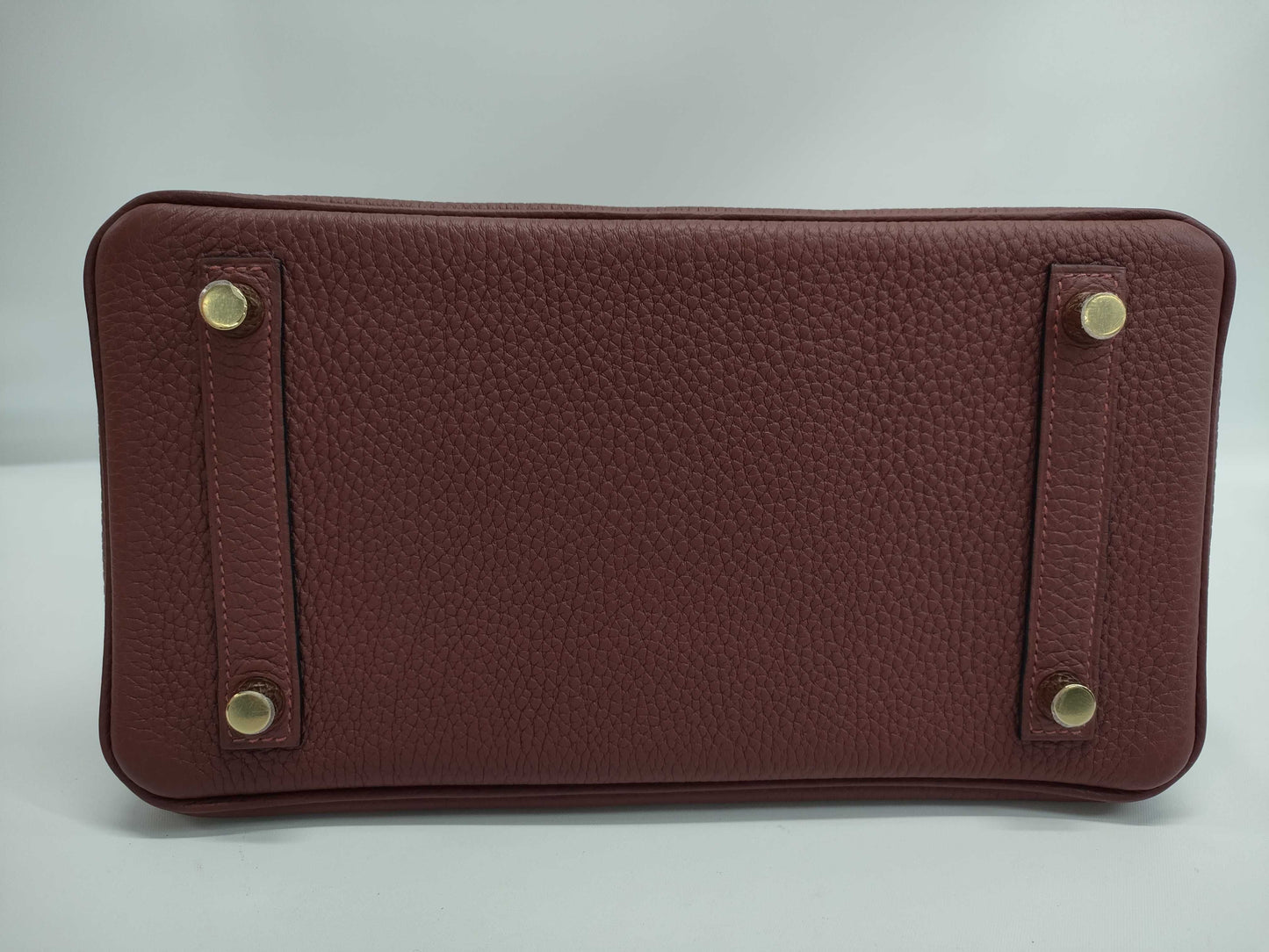 HERMES Birkin 25 Togo Rouge H K Stamped Handbag