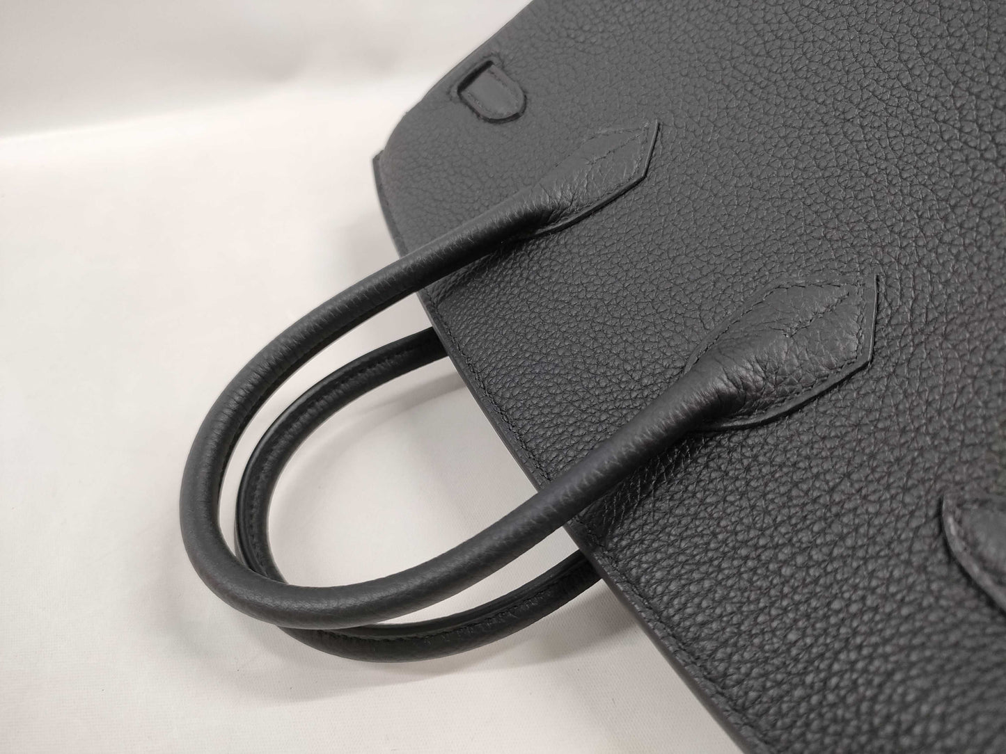 HERMES Birkin 25 Togo Black W Stamp Handbag