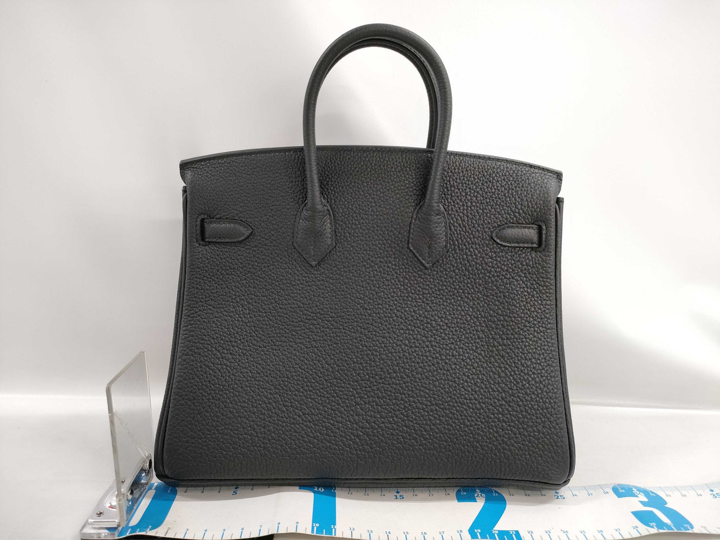 HERMES Birkin 25 Togo Black W Stamp Handbag
