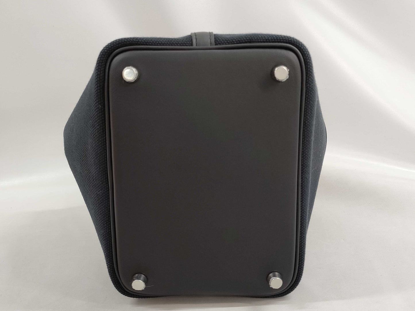 HERMES Picotin Lock PM Cargo Toilet Goelan Swift Black Handbag with Silver Hardware and Double Stamp