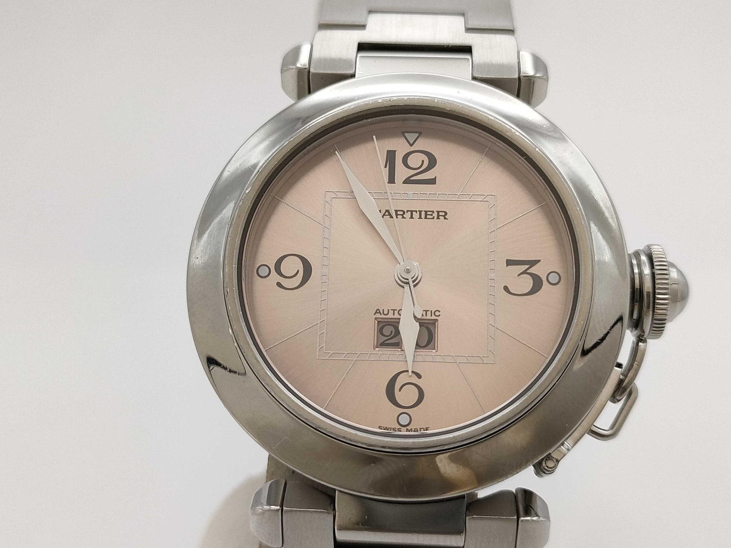 Cartier Pasha Pasha C Big Date W31058M7 2475 128502PB Automatic Pink Dial Men's Watch