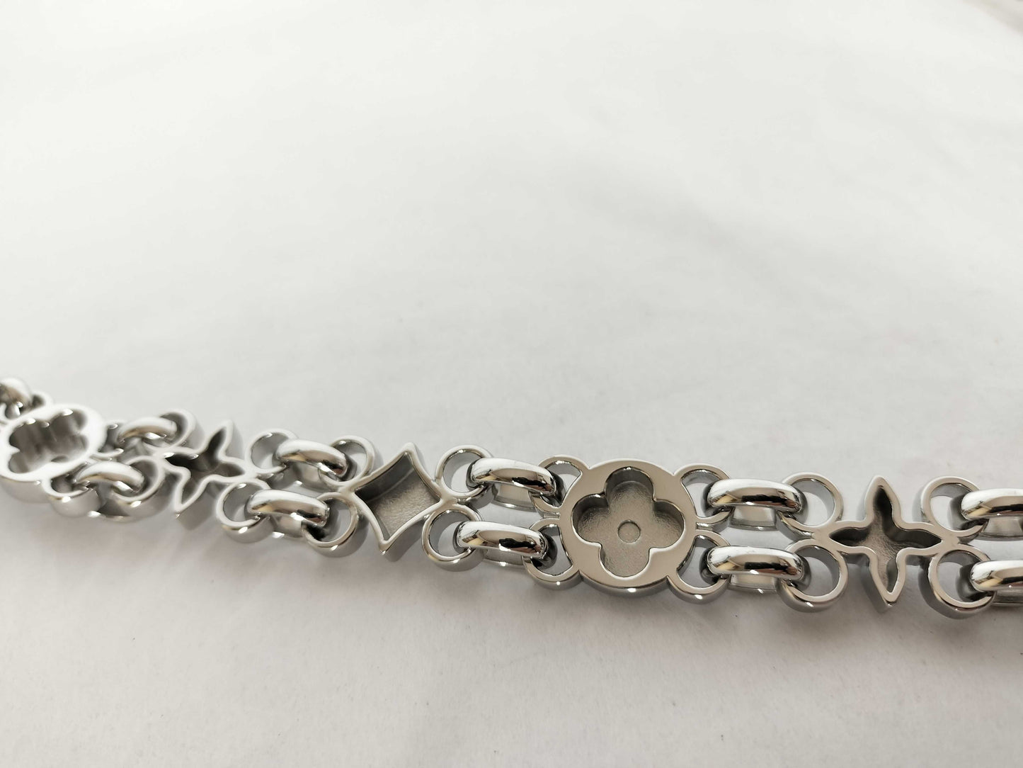 LOUIS VUITTON Dauphine Accessory Strap, Silver Stainless Steel with Silver Brass Hardware
