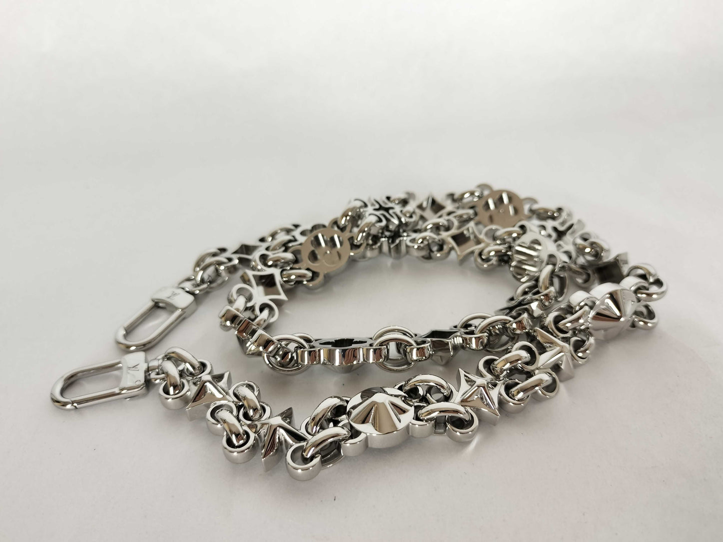 LOUIS VUITTON Louis Vuitton Dauphine Accessory Strap, Silver Stainless Steel with Silver Brass Hardware