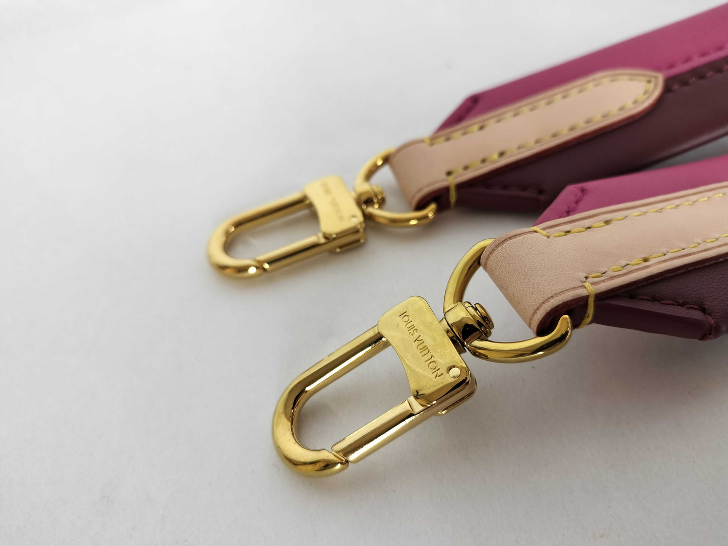 LOUIS VUITTON Signature Strap, Brown/Pink, Signature Canvas with Gold Hardware