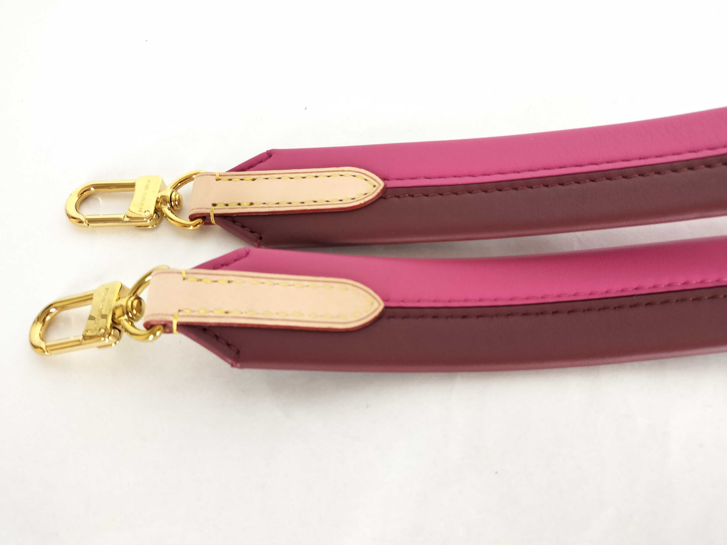 LOUIS VUITTON Signature Strap, Brown/Pink, Signature Canvas with Gold Hardware