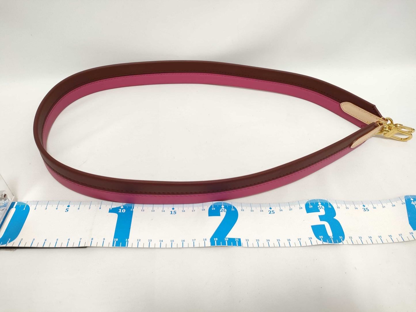 LOUIS VUITTON Signature Strap, Brown/Pink, Signature Canvas with Gold Hardware