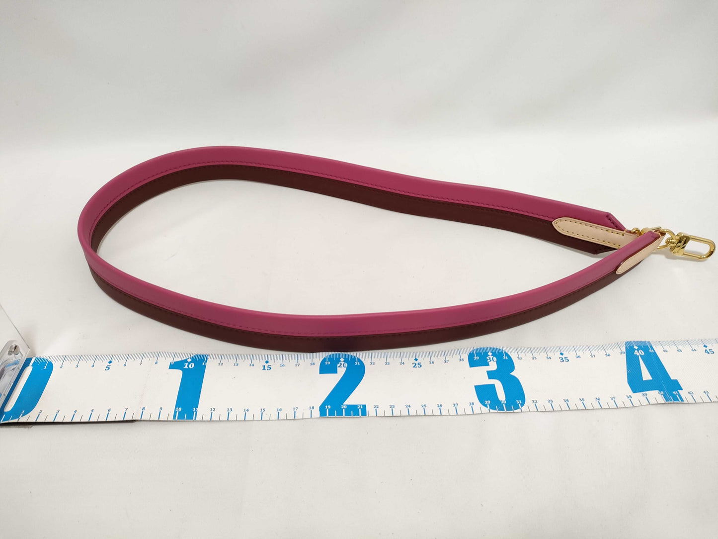 LOUIS VUITTON Signature Strap, Brown/Pink, Signature Canvas with Gold Hardware