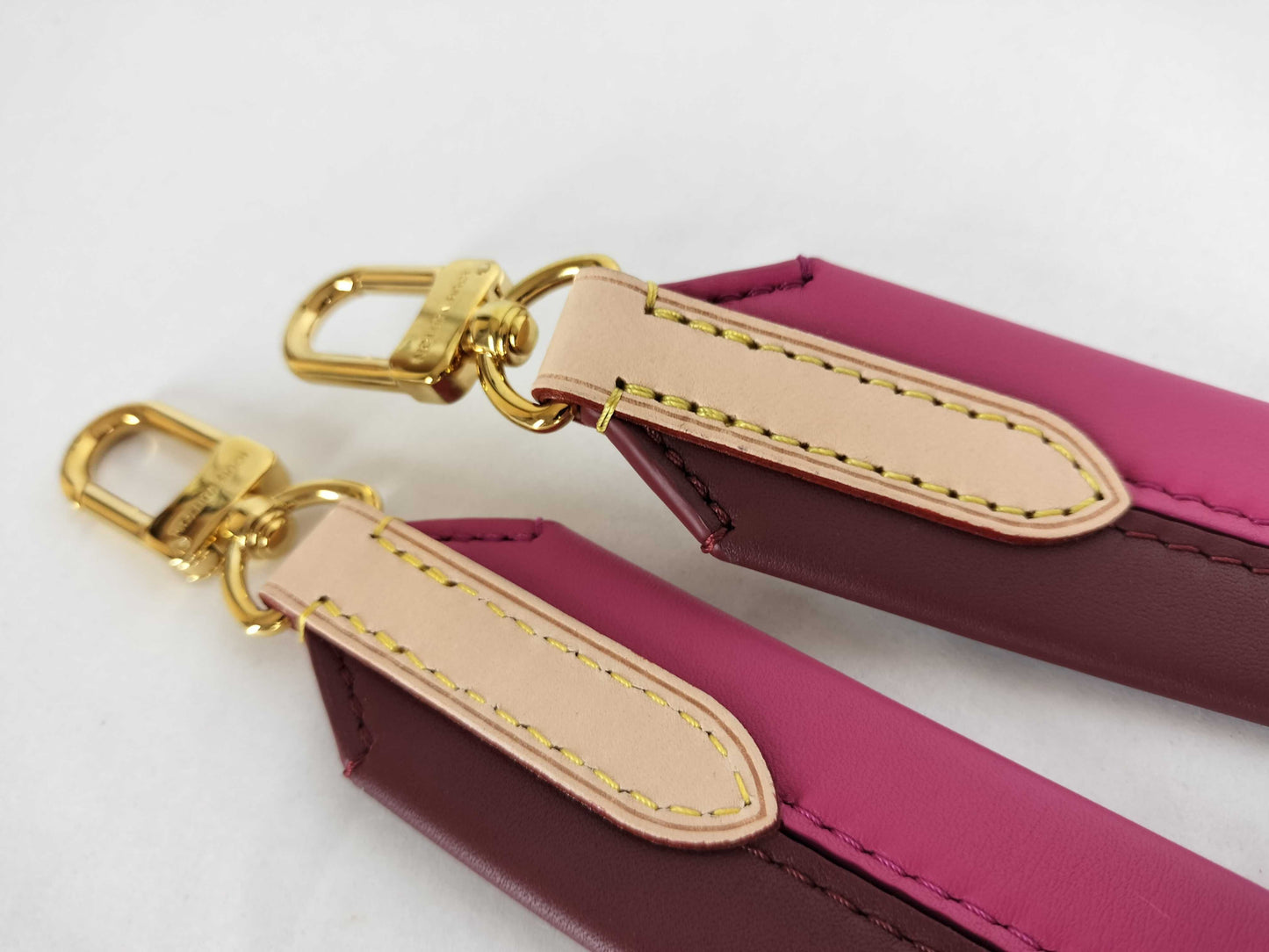 LOUIS VUITTON Signature Strap, Brown/Pink, Signature Canvas with Gold Hardware