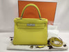 HERMES Kelly 28 Swift/Lemon Yellow Handbag