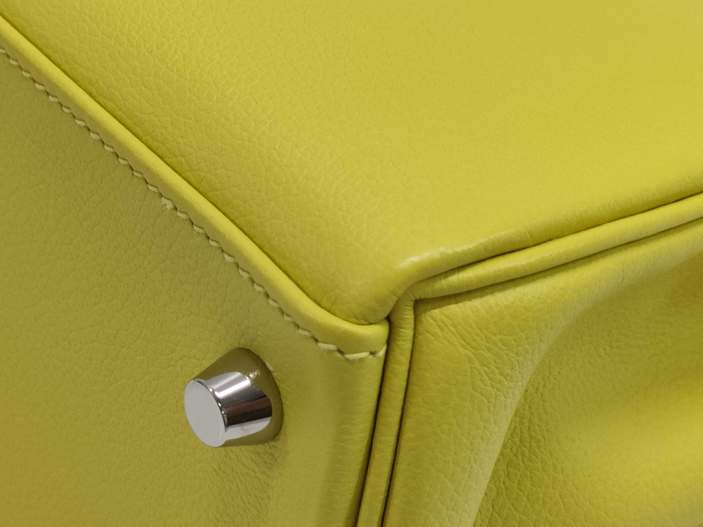 HERMES Kelly 28 Swift/Lemon Yellow Handbag