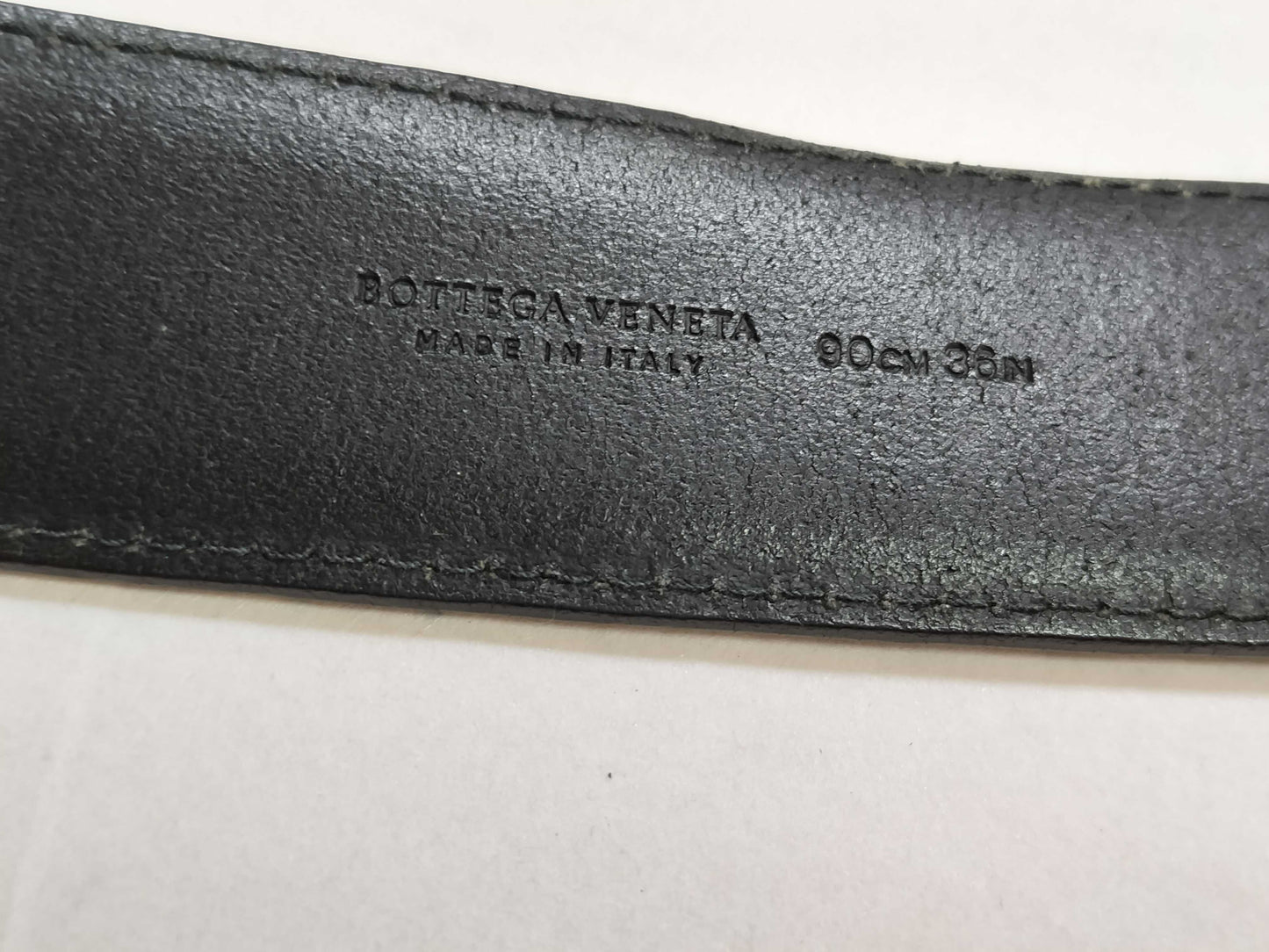 BOTTEGA VENETA Intrecciato Leather Belt in Black