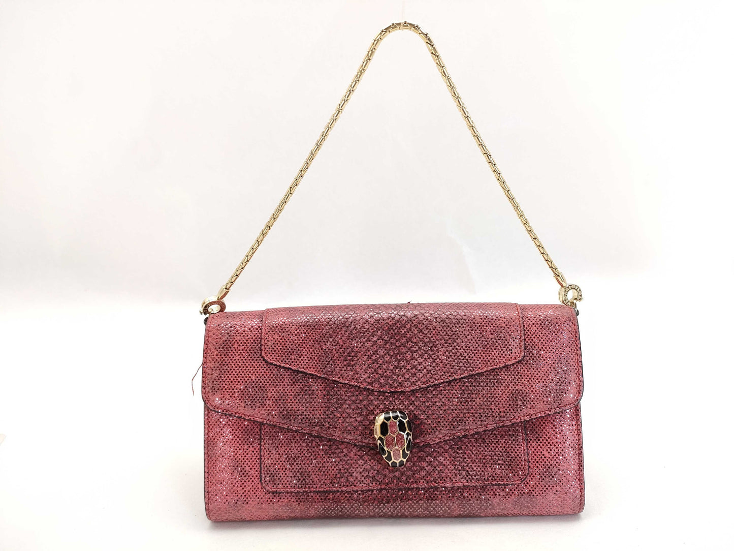 BVLGARI Serpenti Python Chain Wallet EL・N18・287232 Pink Wallet