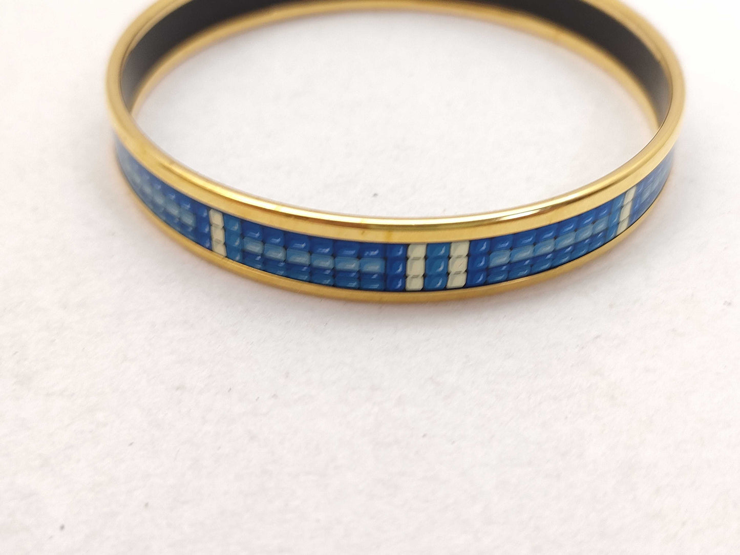 HERMES Hermes Emaille GP Bangle Gold x Blue Bracelet/Bangle