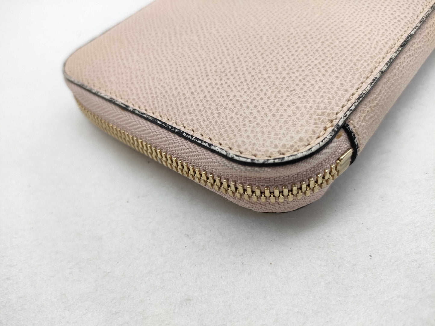 Valextra Leather Long Wallet Baby Pink