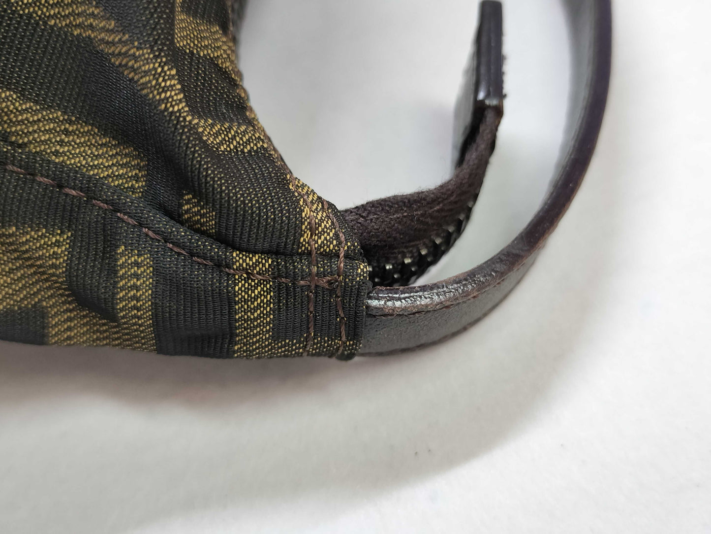 FENDI Zucca pattern nylon canvas pouch 2349-8N0001-019 Khaki
