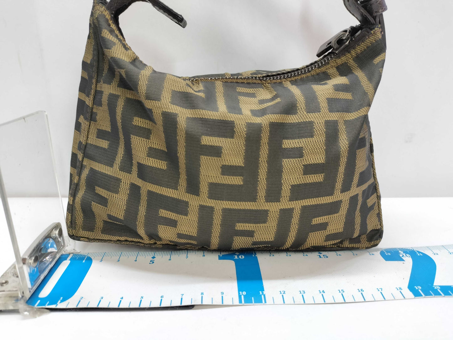 FENDI Zucca pattern nylon canvas pouch 2349-8N0001-019 Khaki