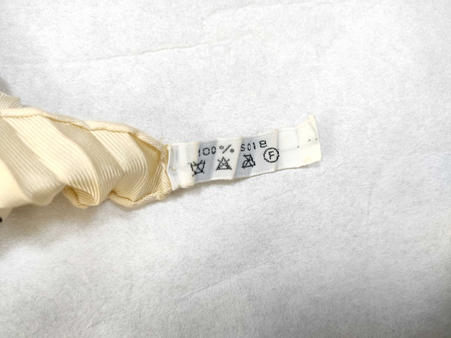 HERMES Pleated Carré 90 Steamboat Silk Scarf, Beige