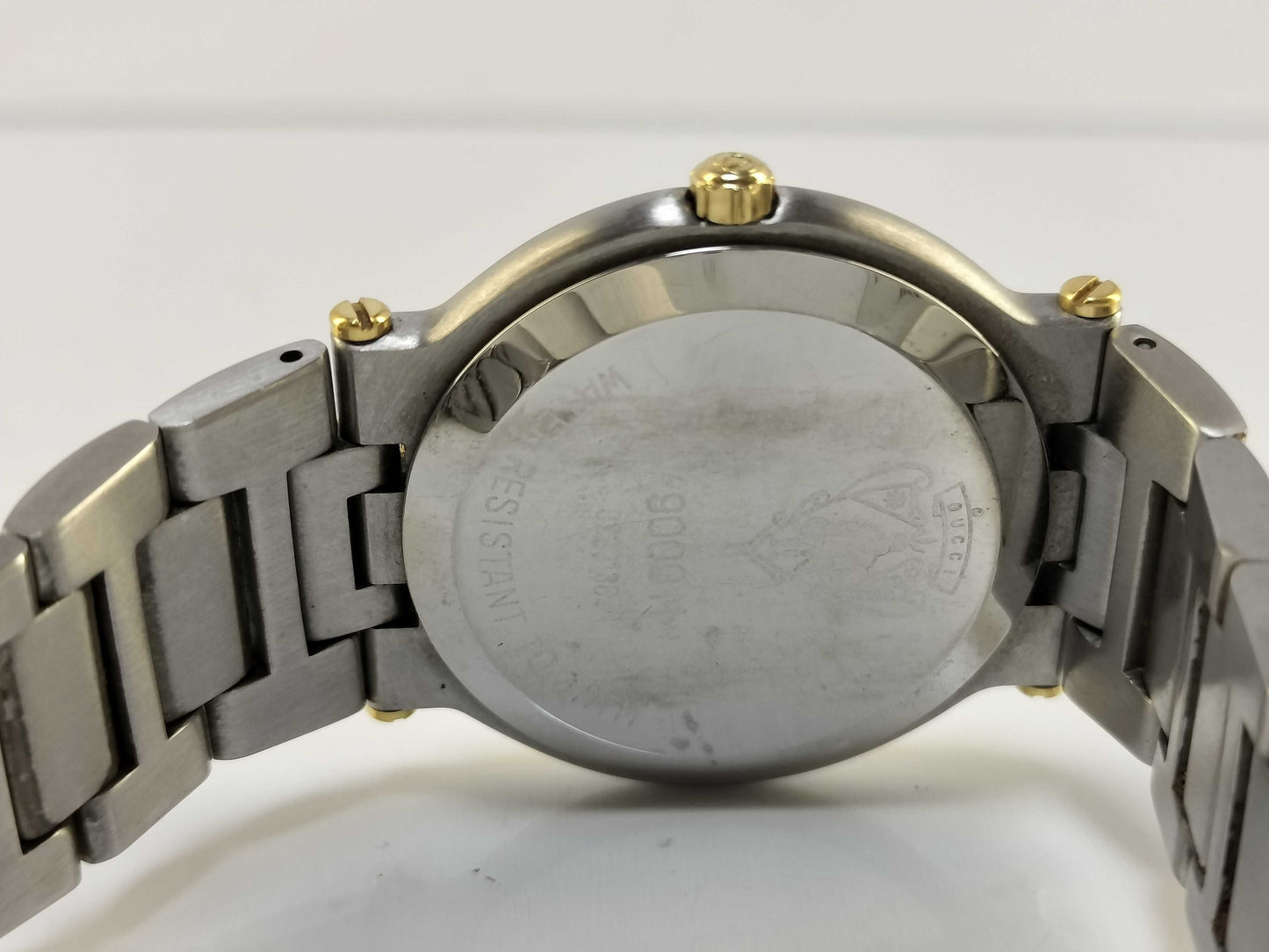 GUCCI 9000M 0229136 SS/GP/QZ Gold Dial Non-Working/No Operational Guarantee Women's Watch