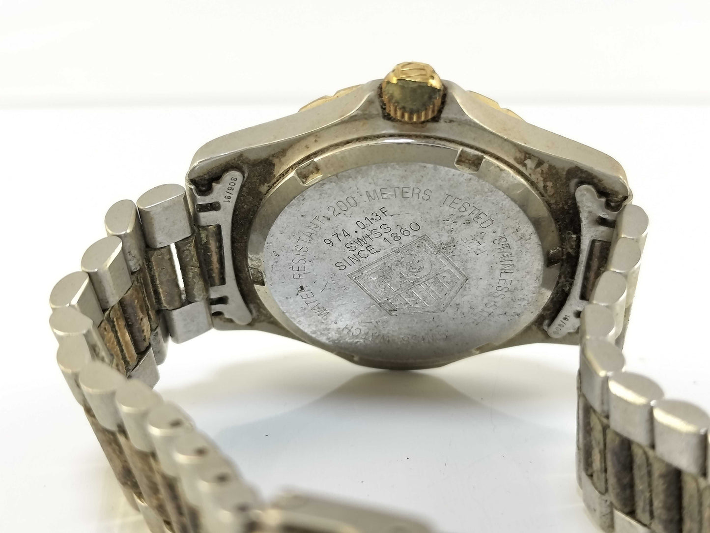 TAG Heuer Professional 974.013F E25104 Stainless Steel/GP/QZ Yellow Dial Men's Watch