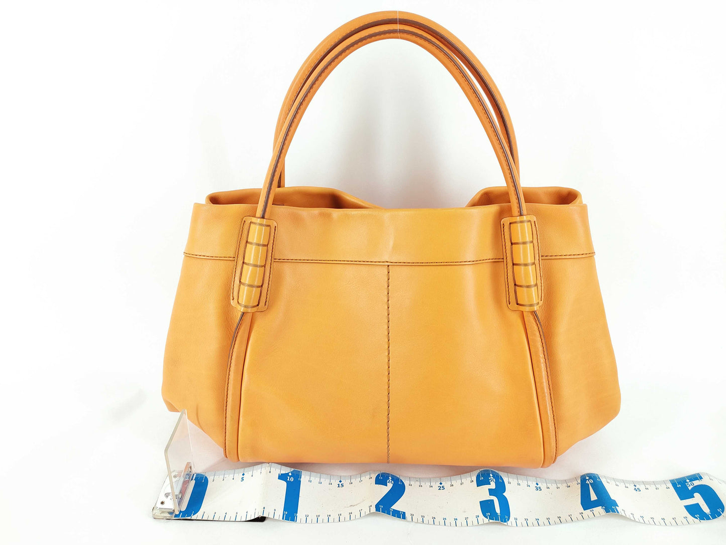 TODS Leather Tote Bag Orange Tote Bag