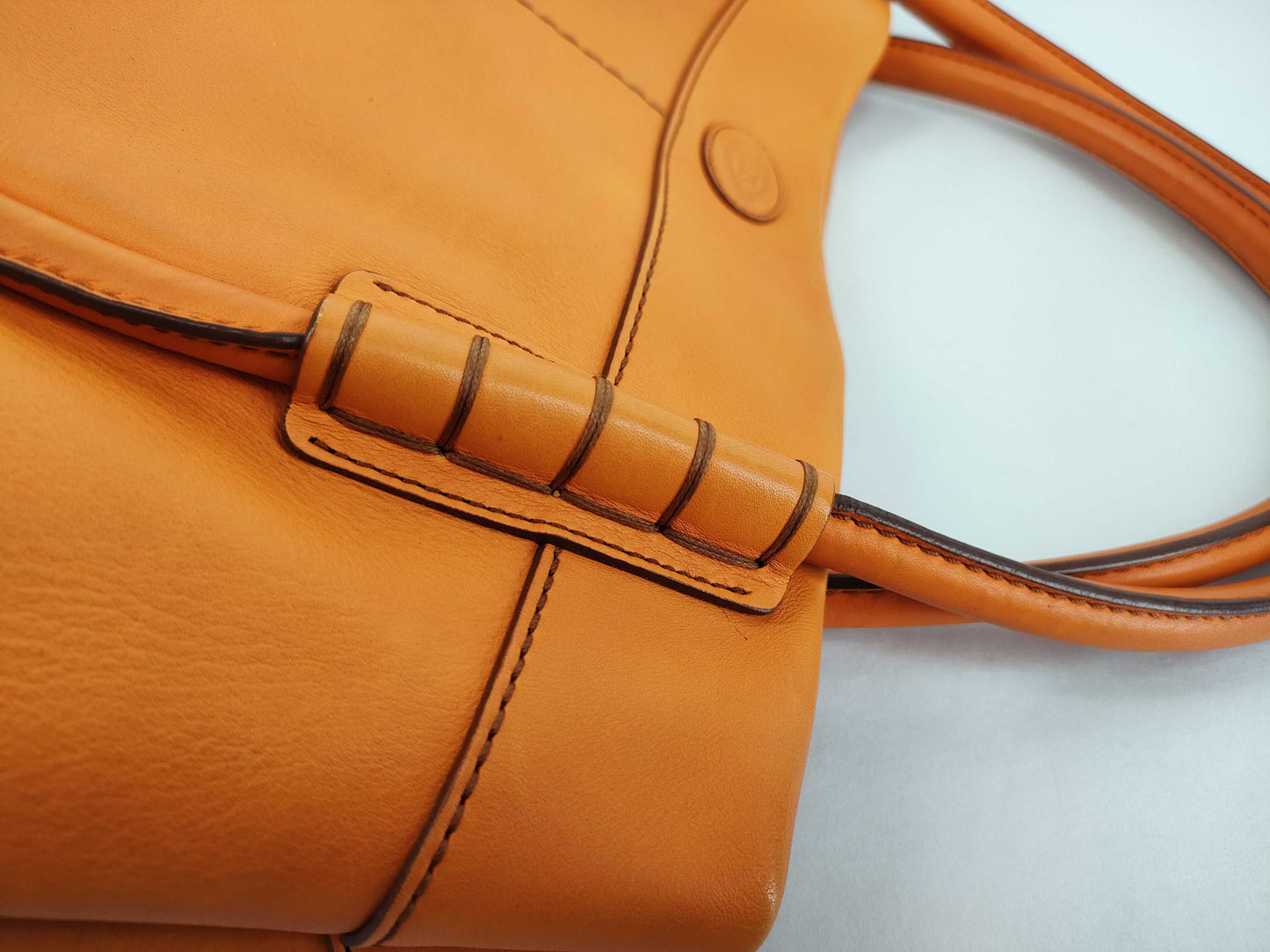 TODS Leather Tote Bag Orange Tote Bag