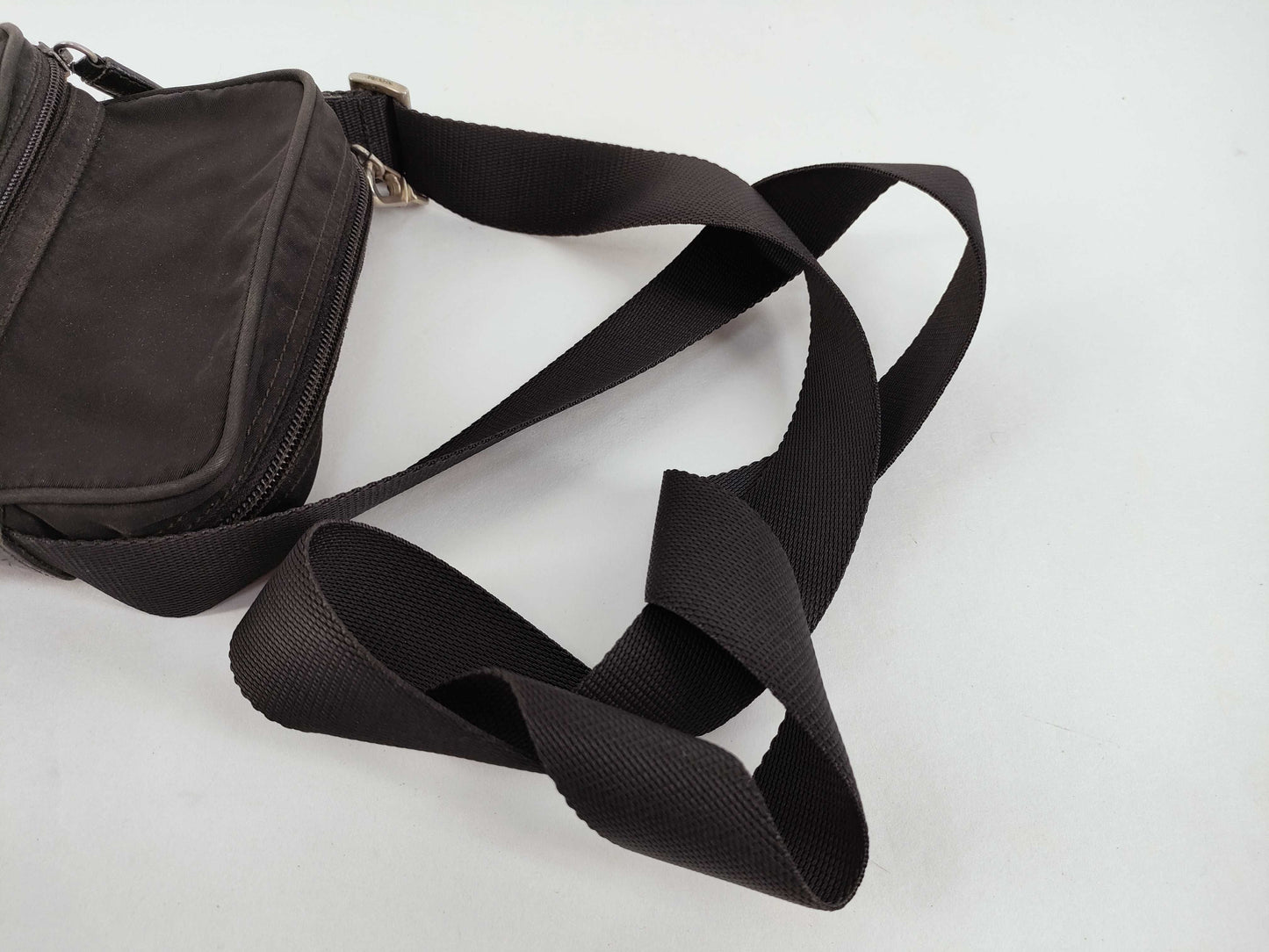 PRADA Nylon Prada Triangle Logo Tessuto Shoulder Bag Black Shoulder Bag