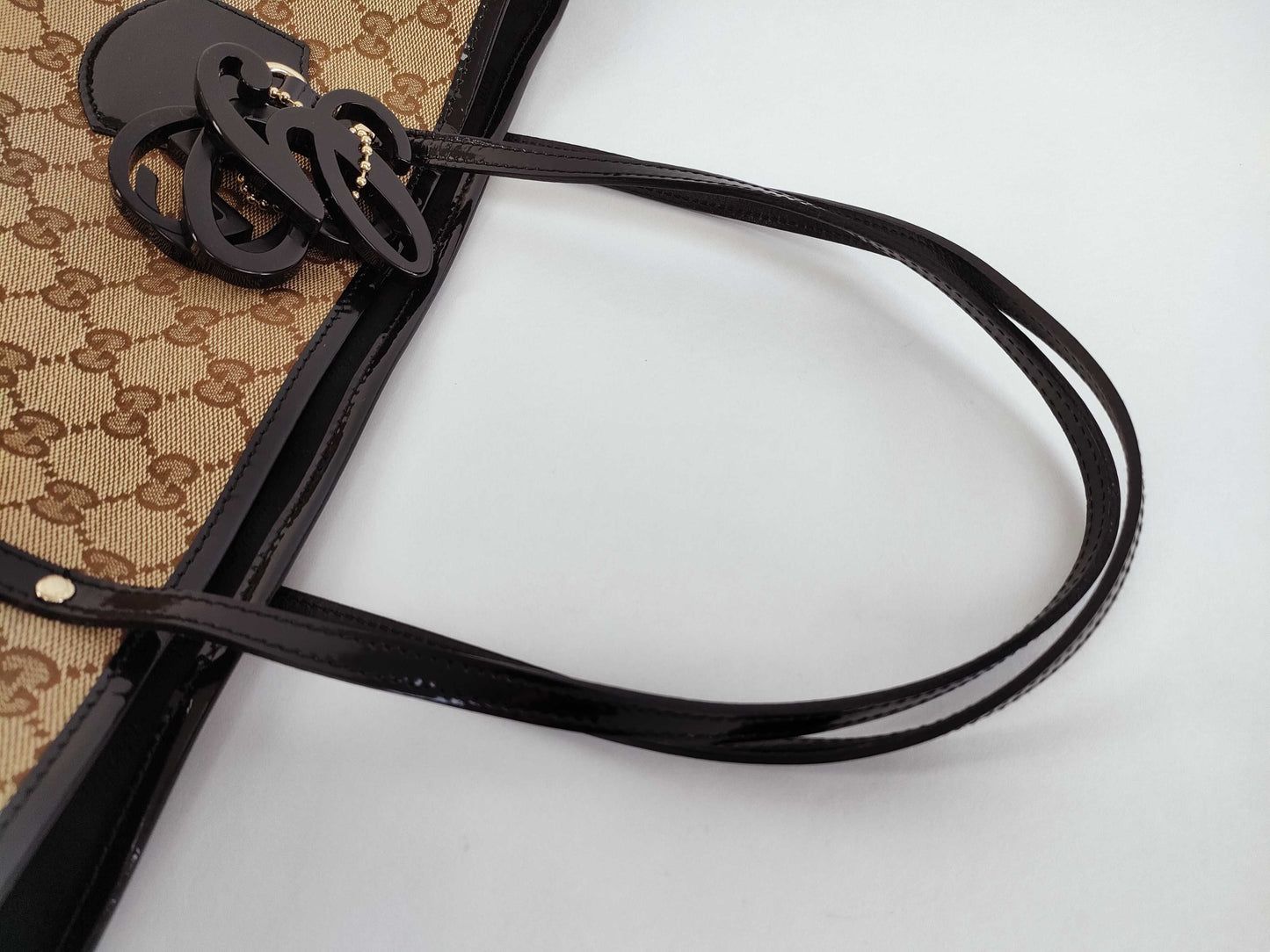 GUCCI GG Canvas Tote Bag 211976 212792 Brown