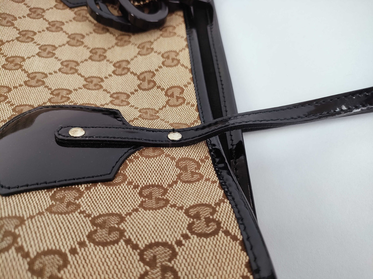 GUCCI GG Canvas Tote Bag 211976 212792 Brown