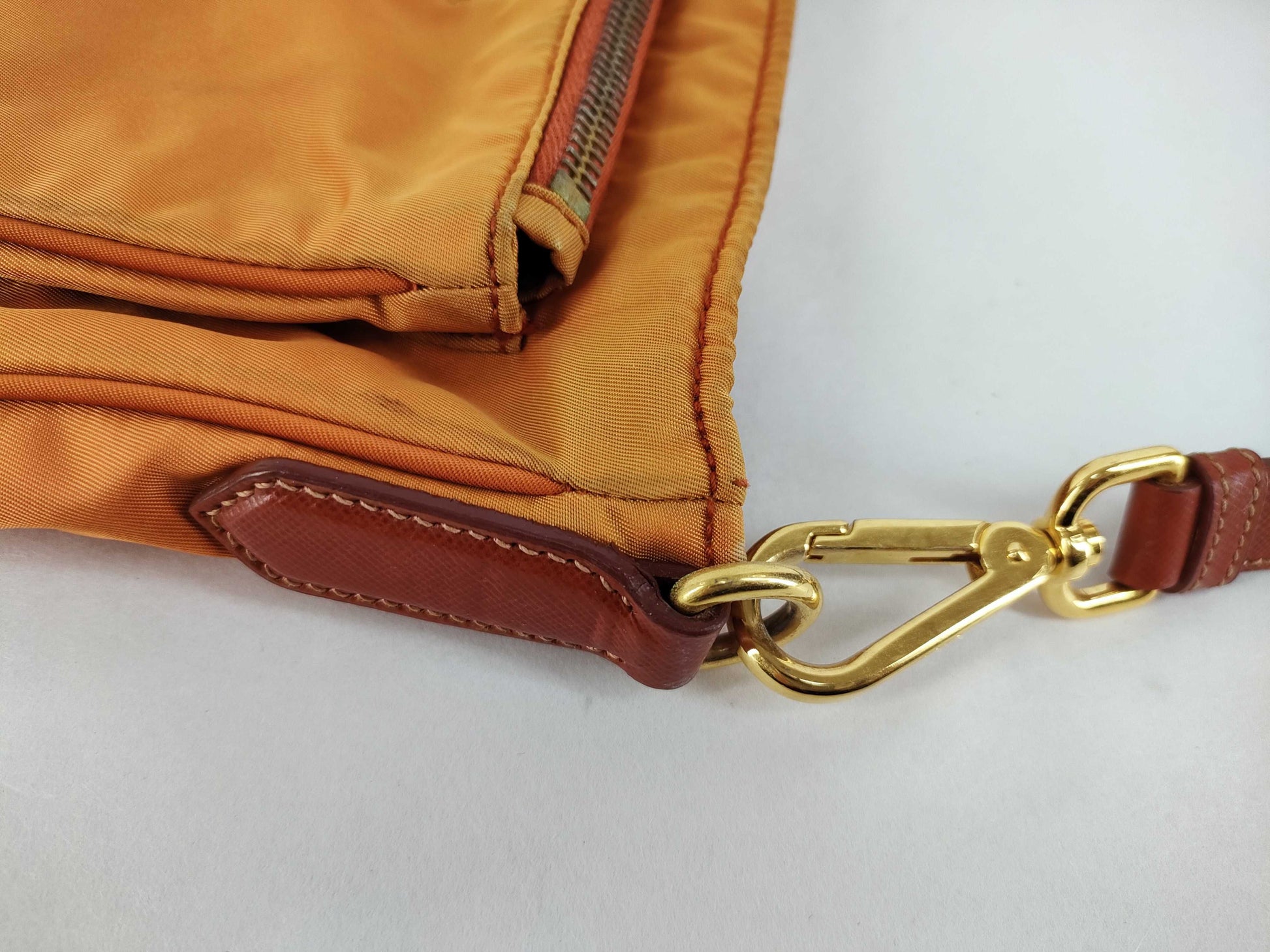PRADA Nylon Prada Tessuto Shoulder Bag Orange Shoulder Bag
