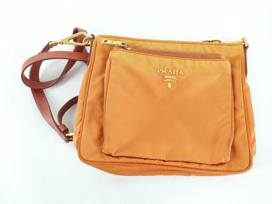 PRADA Nylon Prada Tessuto Shoulder Bag Orange Shoulder Bag