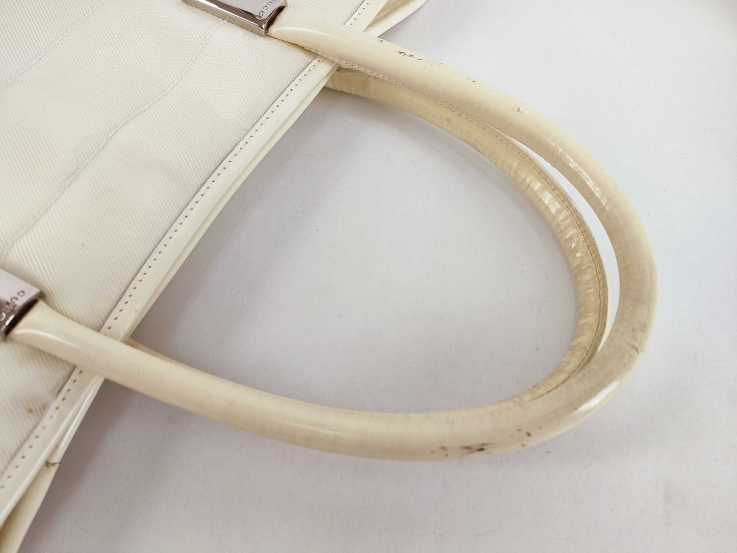GUCCI Gucci Nylon Canvas Tote Bag 002.2123.0457 White Tote Bag