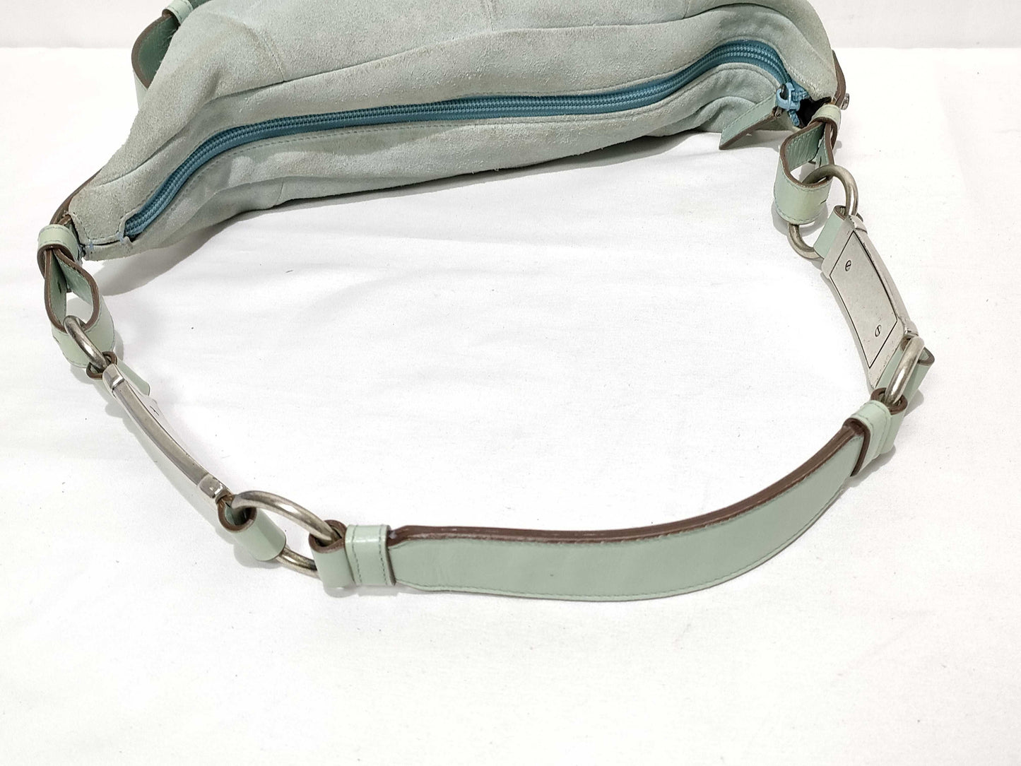 Yves Saint Laurent Suede and Leather Shoulder Bag 467891/120768 Baby Blue Shoulder Bag
