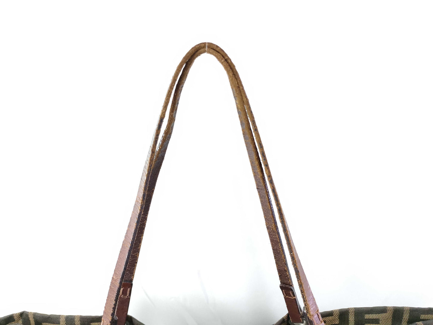 FENDI Zucca nylon canvas and leather tote bag 83158781992 Brown and khaki
