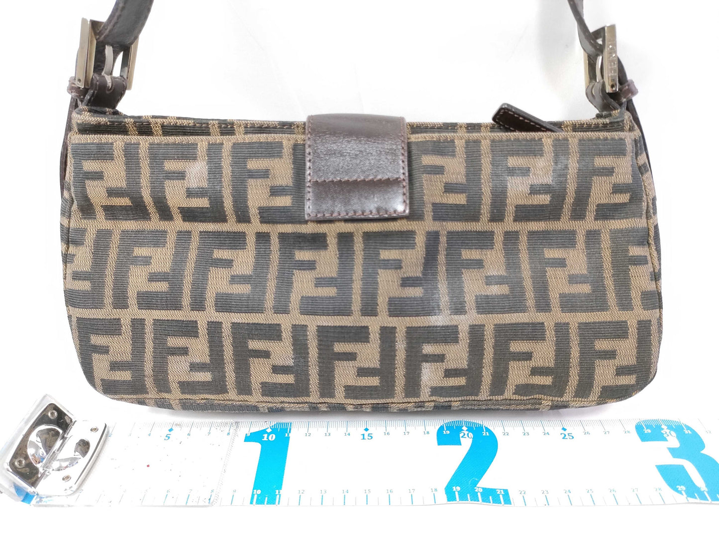 FENDI Zucca Canvas and Leather One-Shoulder Bag 2348 26722-009 Brown and Khaki Shoulder Bag