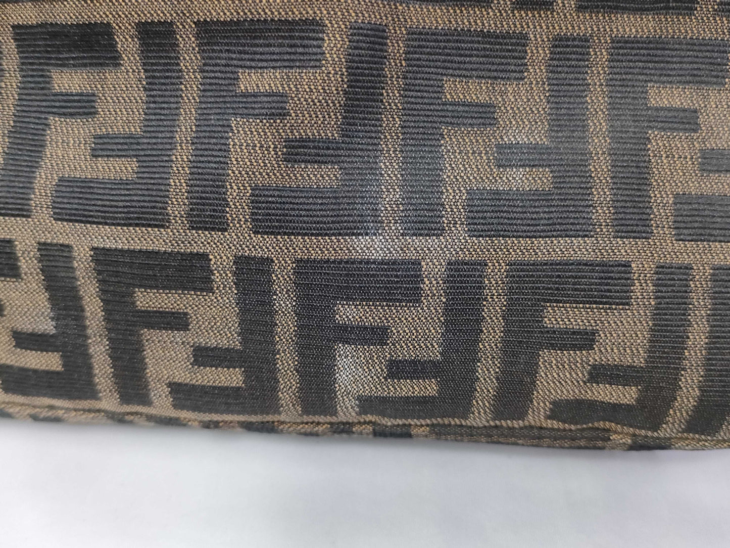FENDI Zucca Canvas and Leather One-Shoulder Bag 2348 26722-009 Brown and Khaki Shoulder Bag