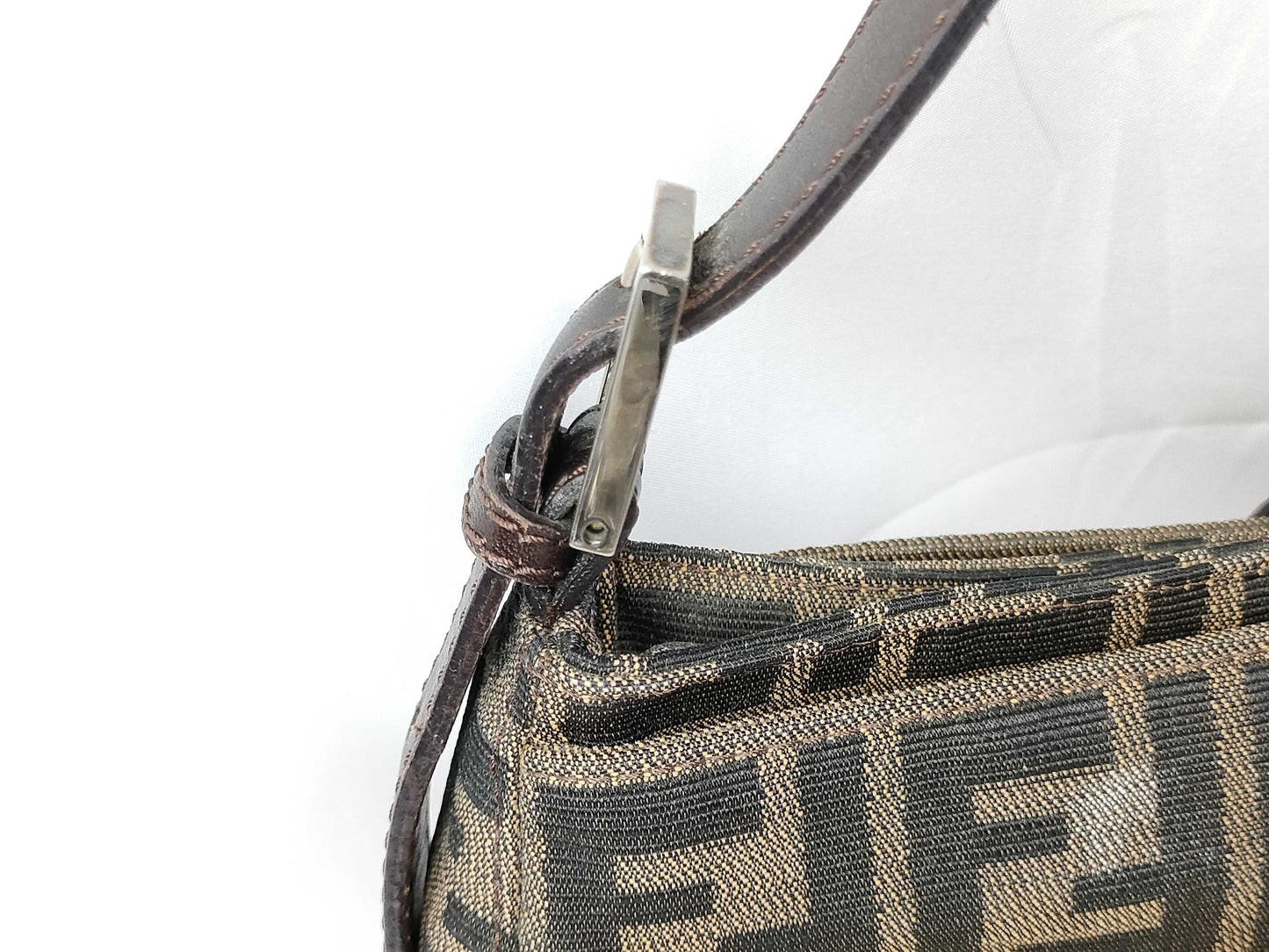 FENDI Zucca Canvas and Leather One-Shoulder Bag 2348 26722-009 Brown and Khaki Shoulder Bag