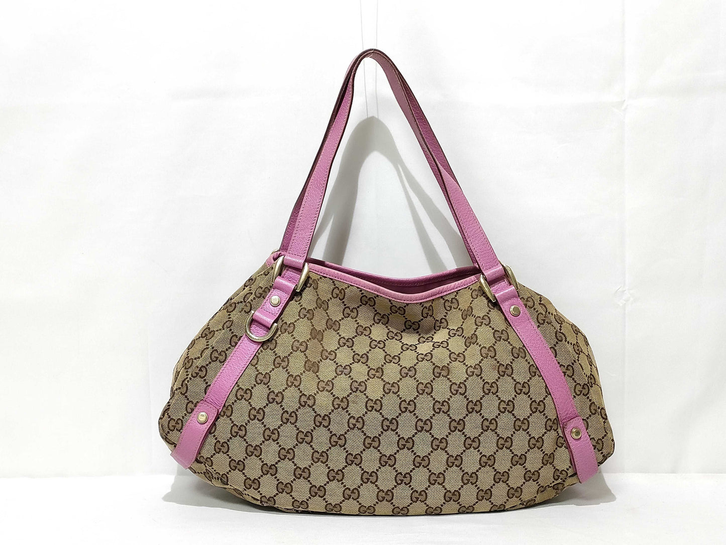 GUCCI GG Canvas Tote Bag 130736 002122 Brown x Pink