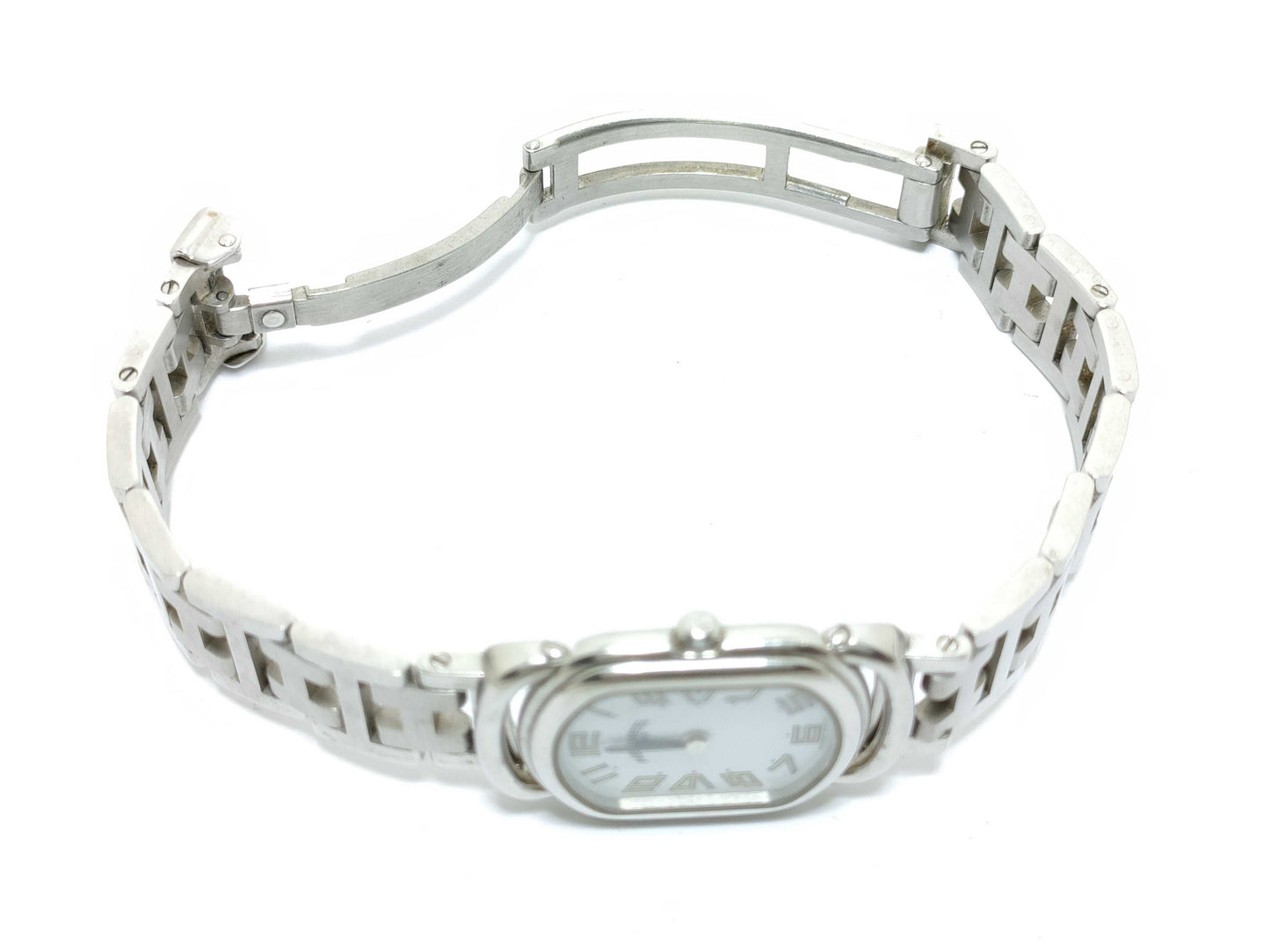 HERMES Rallye RA1.210 1172262 SS/QZ White Dial Non-Working/No Operational Guarantee Women's Watch