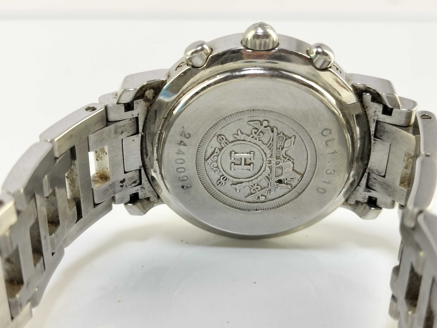 HERMES Clipper Chronograph CL1.310 2440093 Stainless Steel/Quick-Duty White Dial Women's Watch