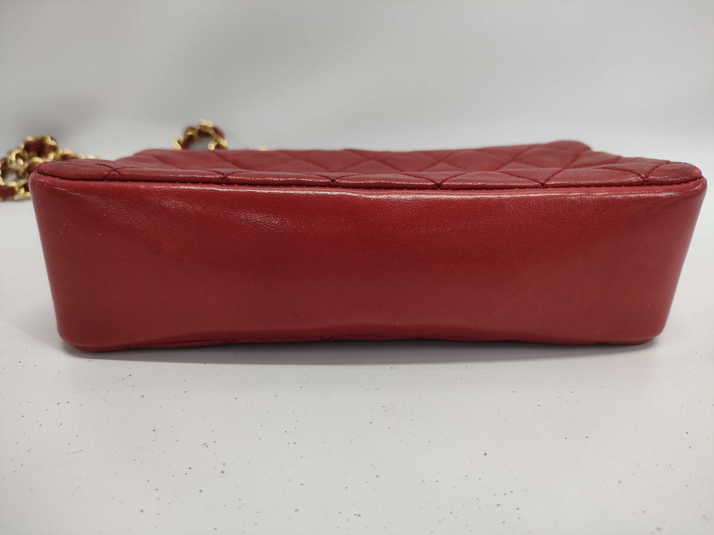 CHANEL Coco Mark Matelasse Lambskin Chain Shoulder Bag, Red, Serial Number Unknown