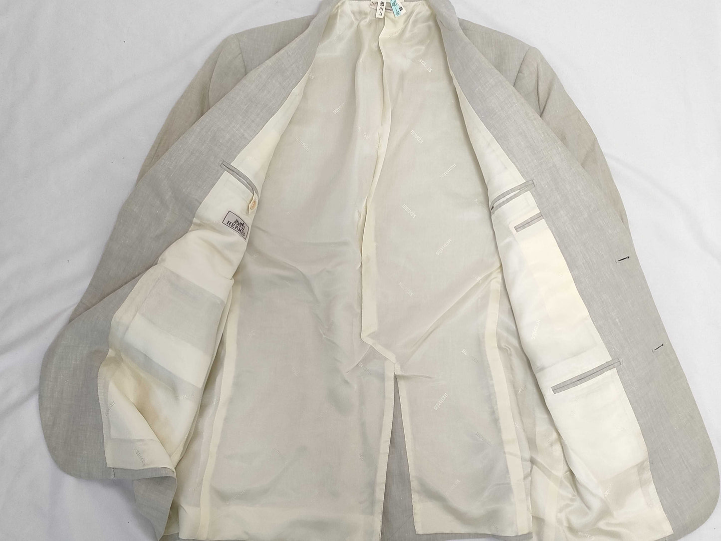 HERMES Linen x Rayon Set Gray Other Apparel