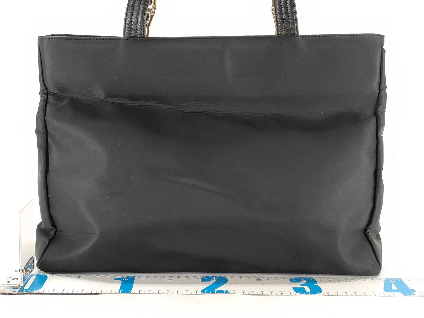 VERSACE Nylon Tote Bag, Black Shoulder Bag