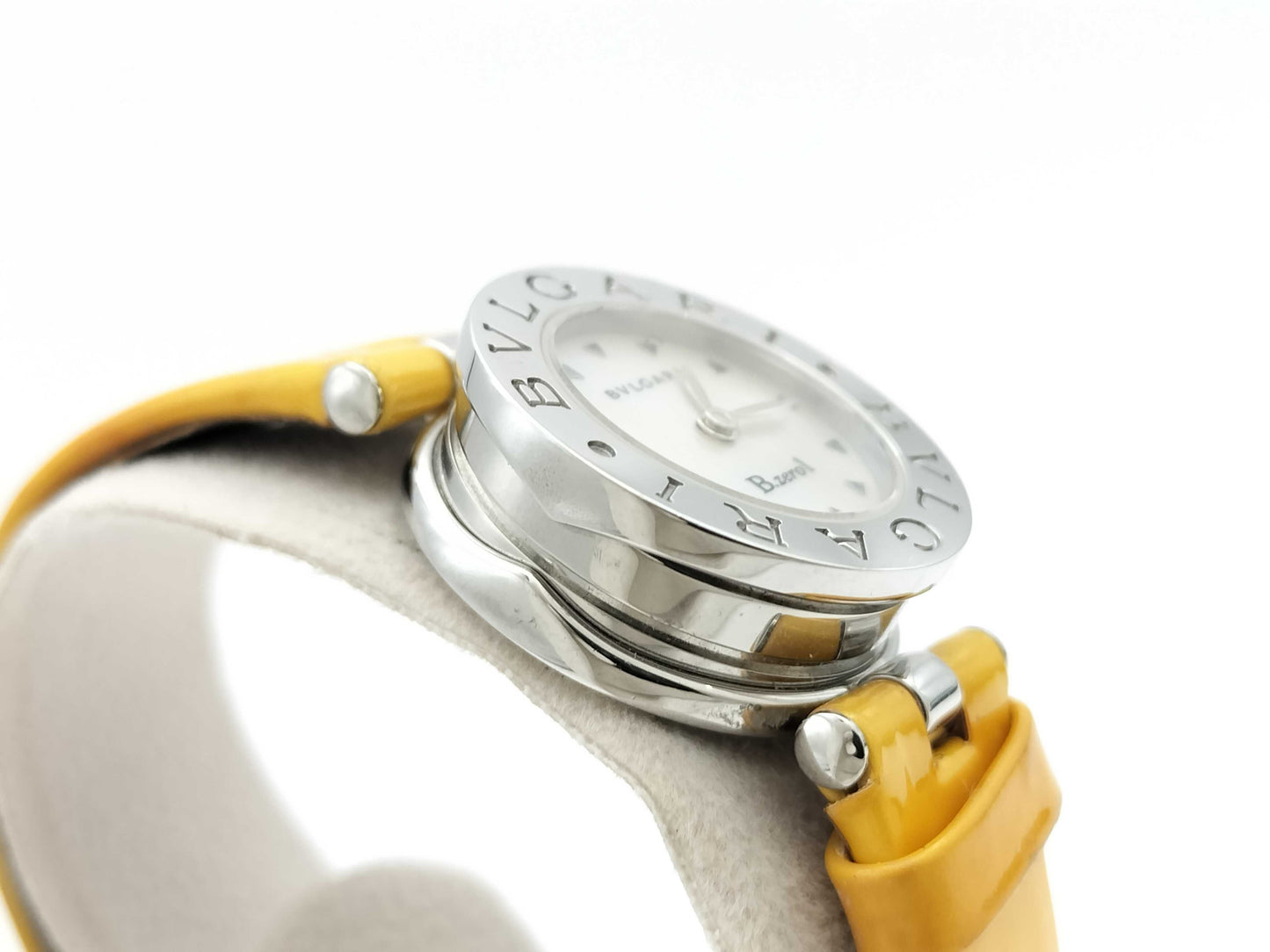 BVLGARI BZ22S D65806 SS/Leather/QZ White Shell Dial Non-Working/No Operational Guarantee Women's Watch