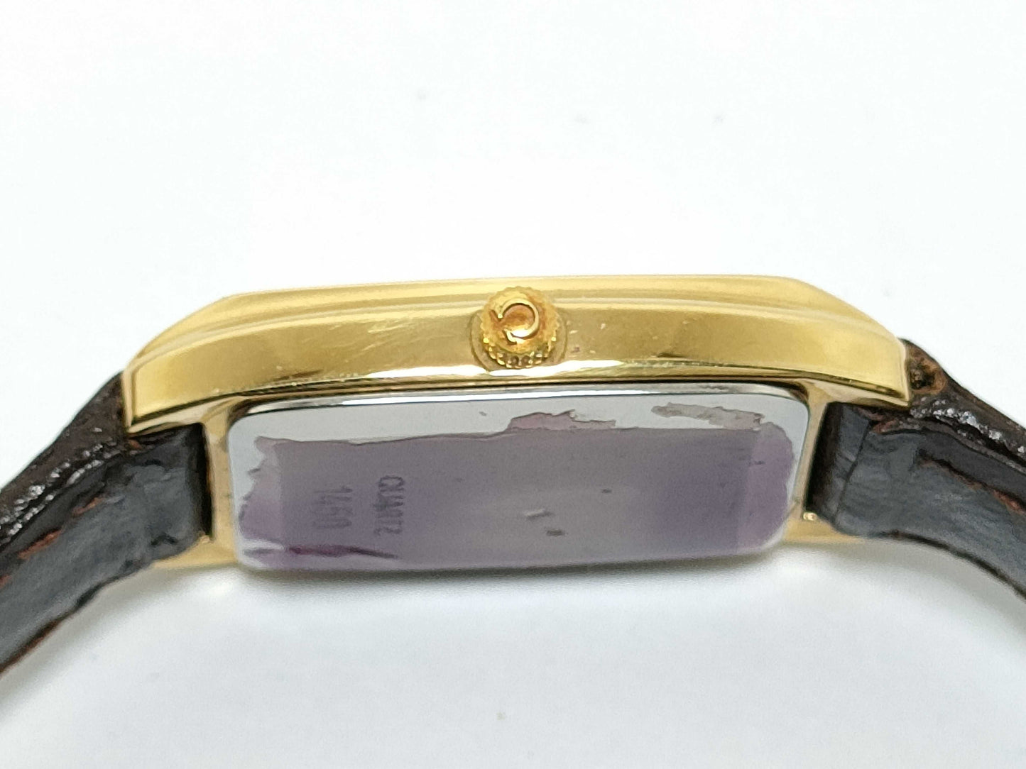 OMEGA De Ville Omega De Ville 1450 Stainless Steel/Leather/QZ Gold Dial Non-Working/No Operational Guarantee Women's Watch