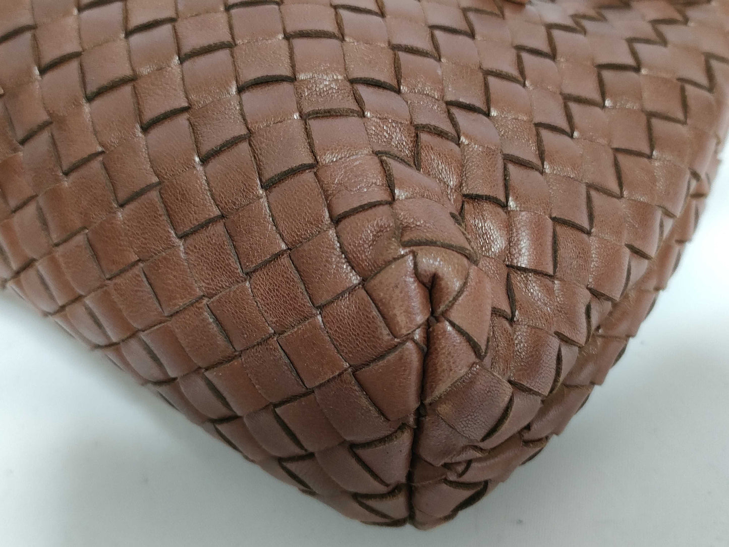 BOTTEGA VENETA Intrecciato Leather Shoulder Bag Brown