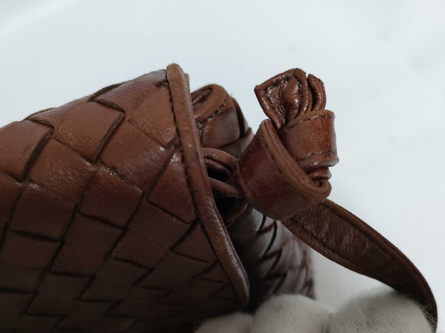 BOTTEGA VENETA Intrecciato Leather Shoulder Bag Brown