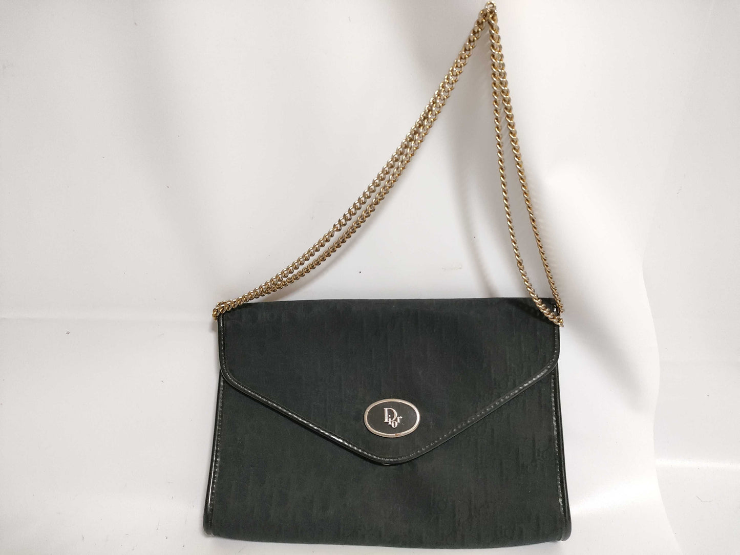 Dior Trotter Christian Dior Trotter Canvas Chain Shoulder Bag Black Shoulder Bag