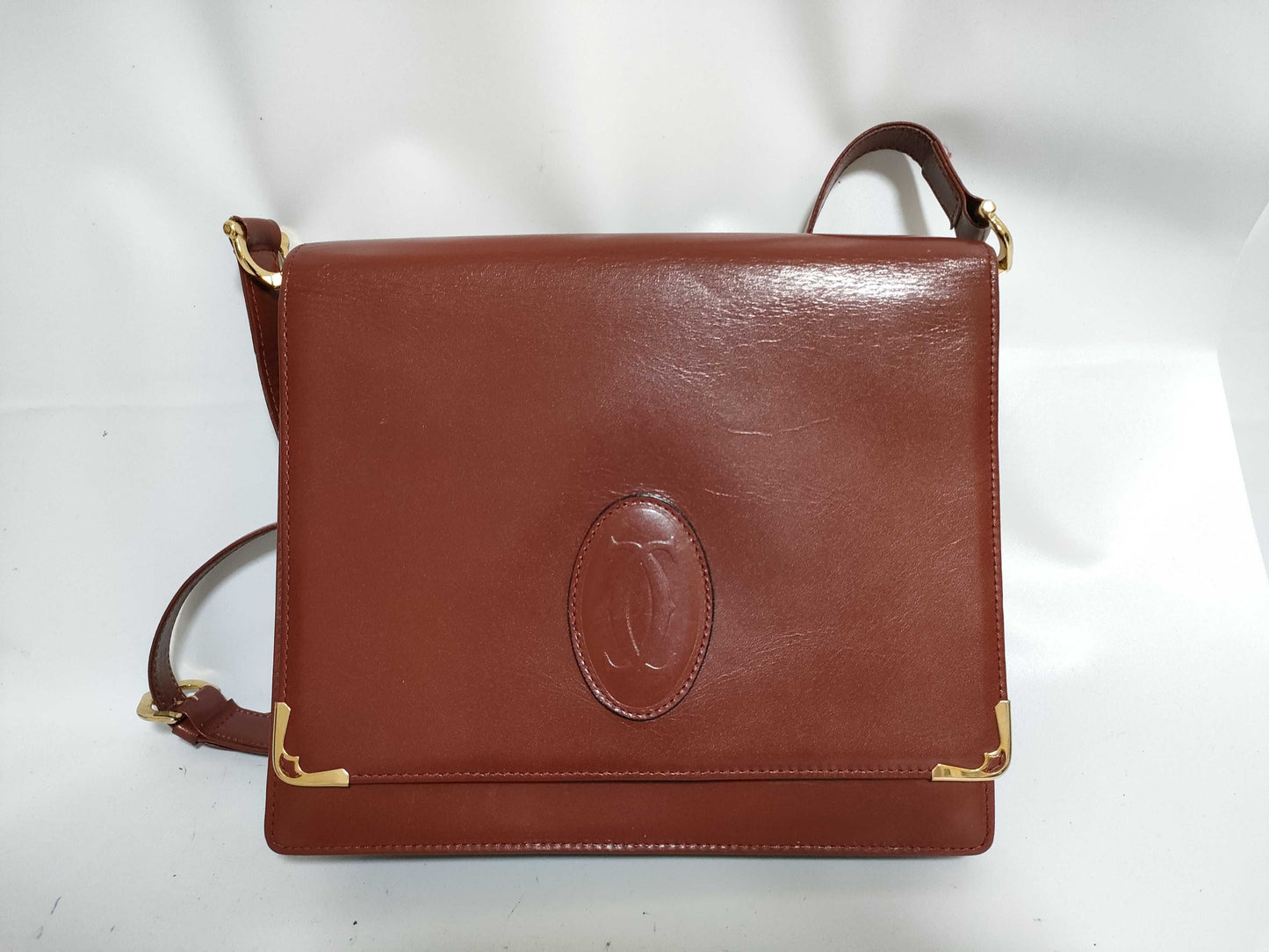 Cartier Must Cartier Must Line Leather Shoulder Bag Bordeaux Shoulder Bag